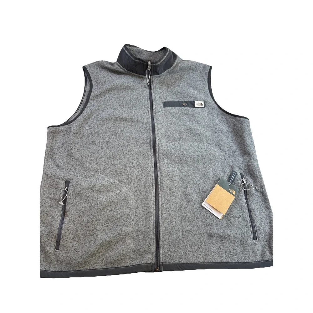 The North Face‎ Fleece Zip Up Vest TNF Grey Mens XXL Outdoor NWT